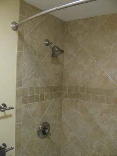 Remodeled shower, top view.