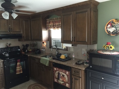 Remodeled kitchen, close view.