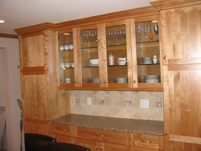 Remodeled dining room cabinets.